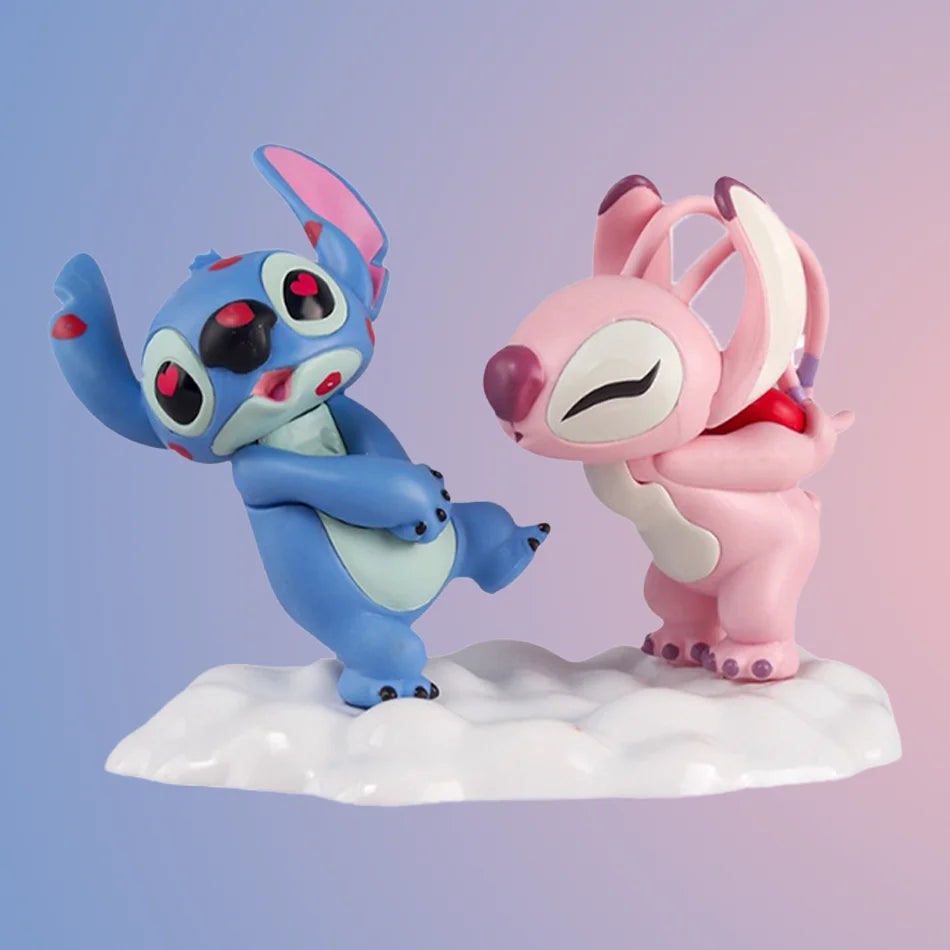 Figurines Stitch & Angel™ – Version Kawaii Velours